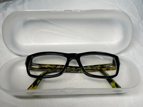 NIKE Youth Eyeglasses Frames 5525 015 Black / Yellow Full Rim With Swoosh Case