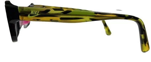 NIKE Youth Eyeglasses Frames 5525 015 Black / Yellow Full Rim With Swoosh Case 4