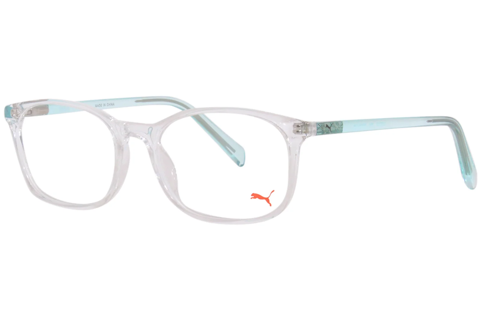 Puma Junior PJ0031O 004 Eyeglasses Youth Crystal/Green FullRim Square Shape 49mm