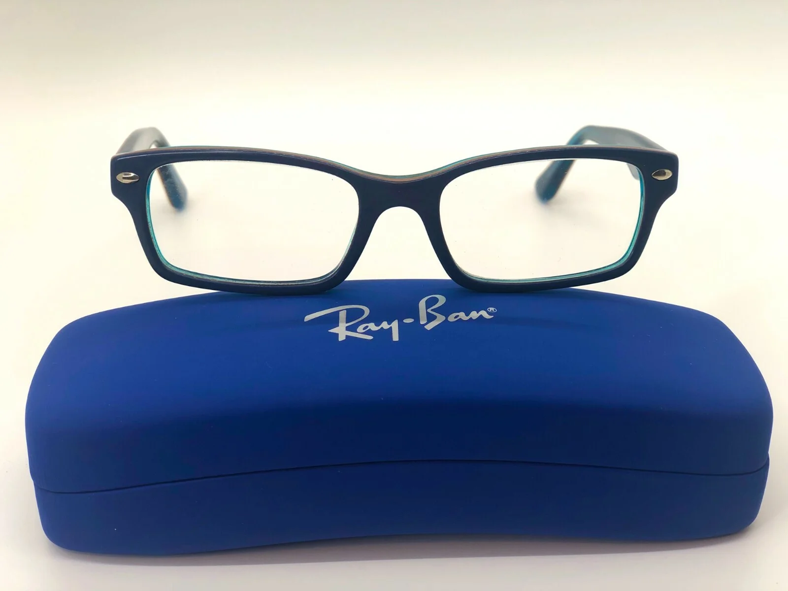 WOW~ RAYBAN YOUTH KIDS EYEGLASSES BLUE 1530 3587 48-16-130 TEAL CASE JUNIOR